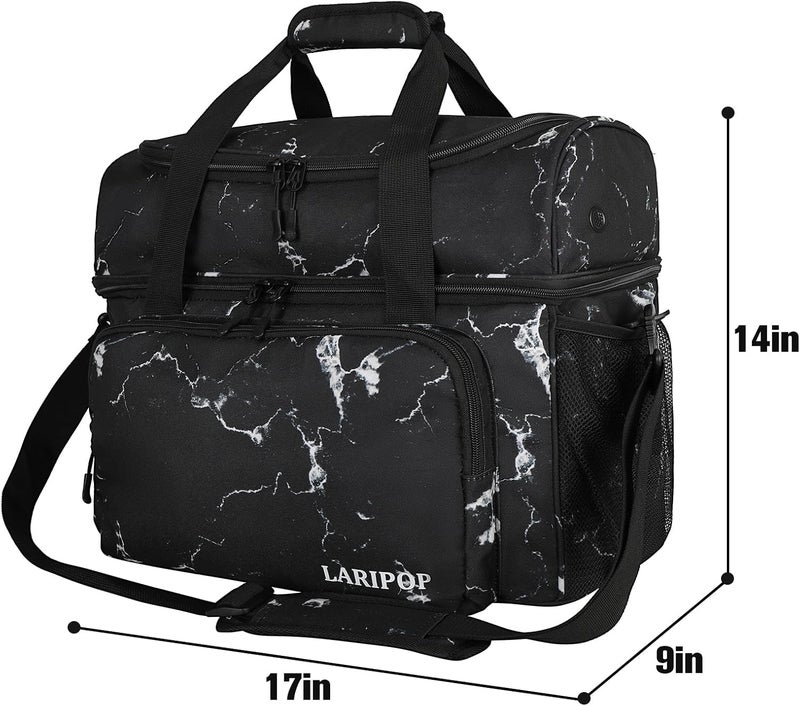 LARIPOP 2 Ball Bowling Bag, Double Bowling Ball Bag with Dual Padded Holder & Shoe Compartment- Fits Shoes Up to Mens Size 16 - Image 2